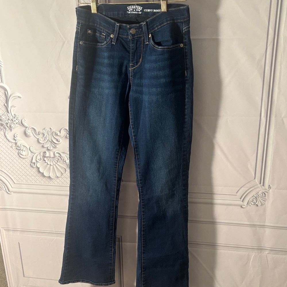 Signature by Levi Strauss Dark Blue Boot Cut Jeans Sz 4M